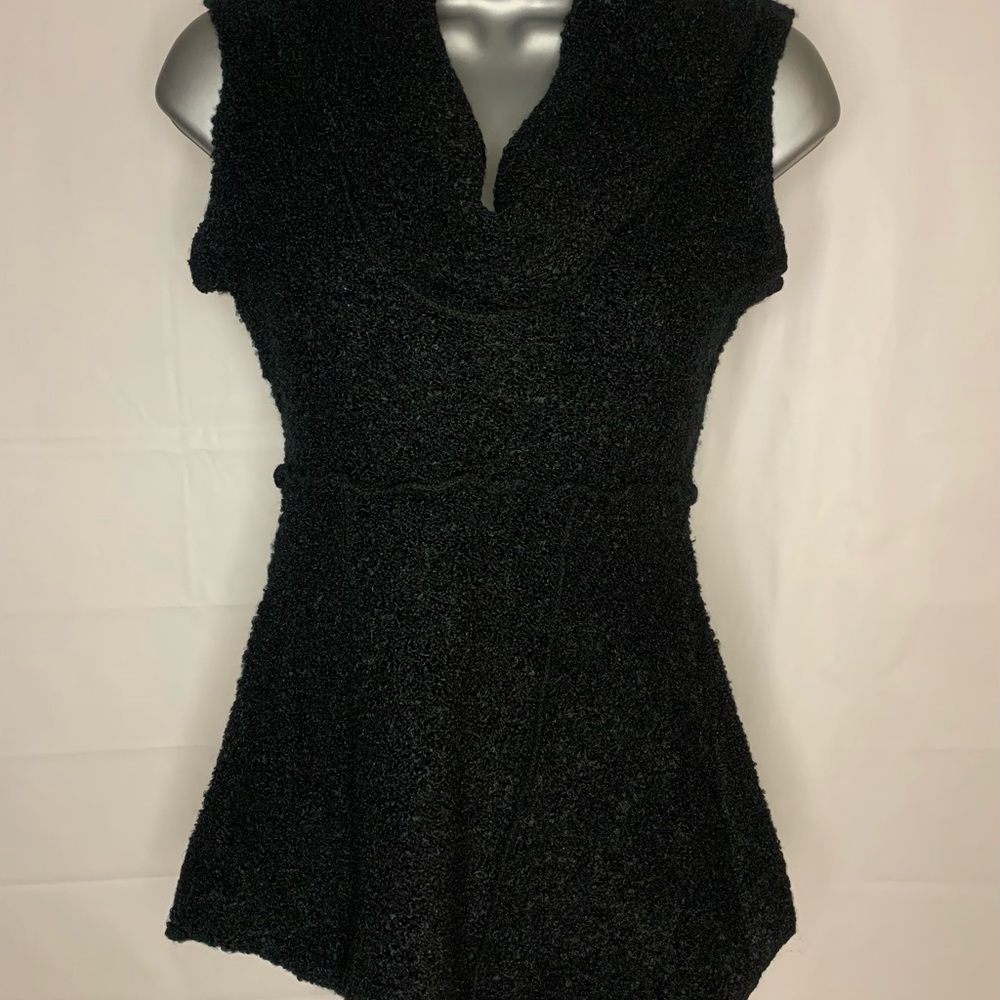 Jasmine KC Black Tunic Sweater Asymmetric Cowl neck Top Womens Small NWT